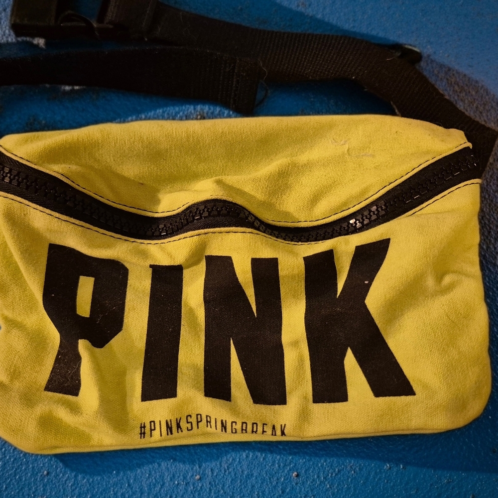 Victoria's Secret Yellow PINK Spring Break Fanny Pack